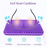 Gel Seat Cushion for Long Sitting, Double Thick Cooling Office Chair Car Wheelchair Pad for Back Hip Sciatica and Tailbone Relief