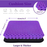 Gel Seat Cushion for Long Sitting, Double Thick Cooling Office Chair Car Wheelchair Pad for Back Hip Sciatica and Tailbone Relief