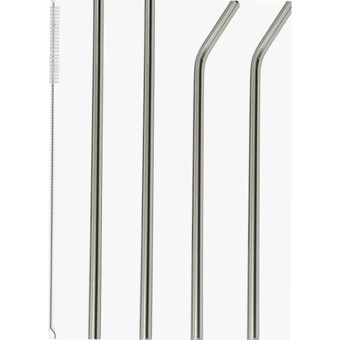 4 Pcs Stainless Steel Straws With Cleaning Brush, Reusable Metal Drinking Straws for Tall Tumblers, 12 x 0.3 in