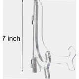 6 Pack Clear Acrylic Easel Stands, Plate Photo Picture Frame and Book Display Holders, 7 in
