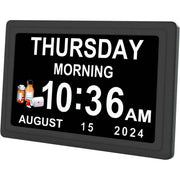 Dementia Digital Clock for Seniors, Extra Large Electric Calendar Clock With 20 Alarms Auto DST and HD Display, 10 in, 1024 x 600P In Australia - Darrahopens