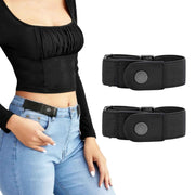 Black No Buckle Stretch Belt, Elastic Invisible Side Waist Belt for Jeans Women and Men In Australia - Darrahopens