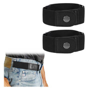 Black No Buckle Stretch Belt, Elastic Invisible Side Waist Belt for Jeans Women and Men In Australia - Darrahopens