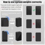 16 Pcs Outdoor Curtain Weights, 8 Pairs Waterproof Magnetic Drapery Weights for Curtains Tablecloths Patio and Shower
