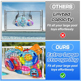 1 Pack Extra Large Pool Toy Float Storage Net, Heavy Duty Elastic Mesh Organizer for Poolside Fence Toys and Rafts, 71 x 47 in