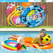 1 Pack Extra Large Pool Toy Float Storage Net, Heavy Duty Elastic Mesh Organizer for Poolside Fence Toys and Rafts, 71 x 47 in