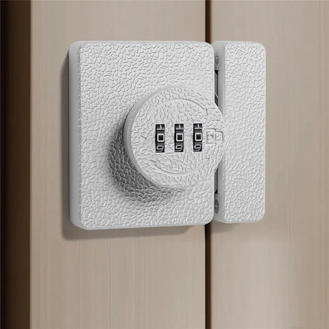 1 Pack White Closet Door Lock, 3 Digit Keyless Bifold Cabinet Lock for Swinging Sliding Cupboard Pantry Barn Shed Drawer