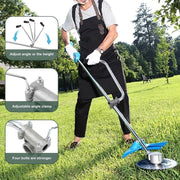1 Pack Silver Ergonomic Trimmer Handle, Aluminum Weed Eater Auxiliary Grip for Lawn Care Comfort, 37 x 16 cm