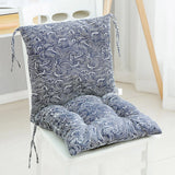 Blue High Back Chair Cushion, Rainproof All Weather Indoor Outdoor Rocking Chair Pad With Straps, 15.74 x 15.74 in