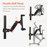 Tablet Phone Holder for Mic Stand Compatible With iPad Pro 12.9, iPad Air, iPad Mini, Android, iPhone and Tablets, 4 to 13.5 in