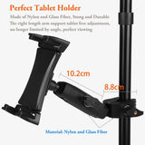 Tablet Phone Holder for Mic Stand Compatible With iPad Pro 12.9, iPad Air, iPad Mini, Android, iPhone and Tablets, 4 to 13.5 in