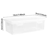 2 Pcs Clear Plastic Storage Boxes With Lids, Stackable Small Containers With Buckle Latches for Office Home Crafts, 7.5 x 3.5 x 2.4 in