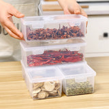 2 Pcs Clear Plastic Storage Boxes With Lids, Stackable Small Containers With Buckle Latches for Office Home Crafts, 7.5 x 3.5 x 2.4 in