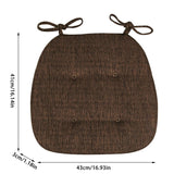 Beige D Shaped Dining Chair Cushion, Removable Washable Cover With Ties for Kitchen Patio Chairs, 17 x 16 in In Australia - Darrahopens