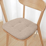 Beige D Shaped Dining Chair Cushion, Removable Washable Cover With Ties for Kitchen Patio Chairs, 17 x 16 in