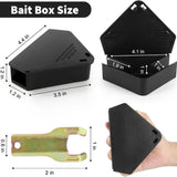 5 Pack Mouse Bait Stations With Keys, Refillable Indoor Outdoor Mice and Small Rat Poison Boxes for Kitchen Garage