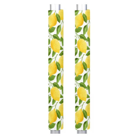 2 Pcs Lemon Leaf Refrigerator Door Handle Covers, Adjustable Non Slip Appliance Handle Protectors for Fridge Oven Stove Dishwasher