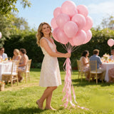 100 Pcs Latex Balloons With 1 Roll Ribbon, Round Helium Balloons for Birthday Wedding Baby Shower Graduation and Festivals, 12 in