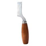 1 Pc Silver Brown Handheld Vegetable Shredder, Stainless Steel Onion Cutter Chopper With Wooden Handle, 8 in Cutting Head