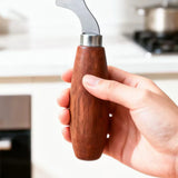 1 Pc Silver Brown Handheld Vegetable Shredder, Stainless Steel Onion Cutter Chopper With Wooden Handle, 8 in Cutting Head