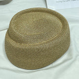 Womens Straw Beret Hat, Vintage French Artist Cap for Church Derby Party Summer Vacation