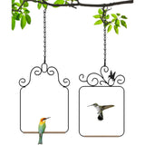 2 Pack Black Hummingbird Swings and Perches, Metal Frame Wild Bird Swing With Wooden Dowel and Hanging Chains for Indoor Outdoor In Australia - Darrahopens