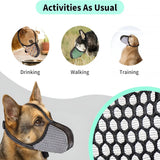 Black Soft Air Mesh Dog Muzzle for Extra Small Dogs, Adjustable Reflective Full Coverage Mouth Guard for Grooming Scavenging, Size XS