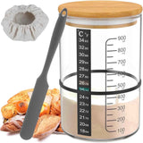 Glass Sourdough Starter Jar Kit With Wooden Lid and Cloth Cover, Bread Baking Supplies In Australia - Darrahopens