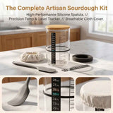 Glass Sourdough Starter Jar Kit With Wooden Lid and Cloth Cover, Bread Baking Supplies In Australia - Darrahopens