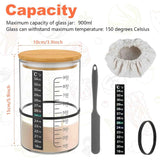 Glass Sourdough Starter Jar Kit With Wooden Lid and Cloth Cover, Bread Baking Supplies In Australia - Darrahopens