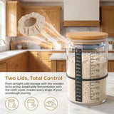 Glass Sourdough Starter Jar Kit With Wooden Lid and Cloth Cover, Bread Baking Supplies In Australia - Darrahopens