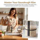 Glass Sourdough Starter Jar Kit With Wooden Lid and Cloth Cover, Bread Baking Supplies In Australia - Darrahopens