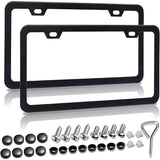 2 Pcs Matte Black License Plate Frames With Screw Caps, Rust Proof Aluminum Universal Frames for Cars and Trucks In Australia - Darrahopens