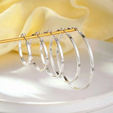 316 Sterling Silver Hoop Earrings for Women, Lightweight Hypoallergenic Large Earrings, 30/40/50 mm