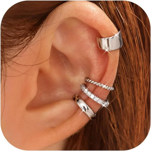 4 Pairs 14K Gold Plated Ear Cuffs, Non Piercing Adjustable Clip On Cartilage Earrings for Women In Australia - Darrahopens