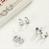 4 Pairs 14K Gold Plated Ear Cuffs, Non Piercing Adjustable Clip On Cartilage Earrings for Women