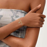 Cross Bracelet for Women, Dainty 14K Gold Plated or Silver Plated Pearl Knot Chain Religious Charm Jewelry