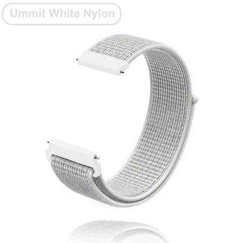 New 18mm 20mm 22mm Bracelet for Garmin Venu 2S Wristband Vivoactive 3 4S 4 Forerunner 245 645 Galaxy Watch 4 Classic 42 46mm UmmitWhite Nylon 20mm