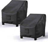 Garden Furniture Covers, Waterproof, 2-Pack, Lawn Mower Chair Covers 600D Heavy Duty Oxford Fabric, Large Covers for Lounge Chairs with Deep Seat