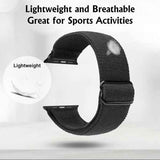 Stretchy Watch Strap Compatible with Apple Watch Band 41mm 40mm 38mm Comfortable Adjustable Sports Band for Women Men - Black_max