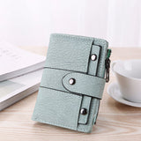 The New Fashion Foldable Small Wallet Women Leather Card Holder Wallet Light Green