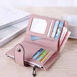 The New Fashion Foldable Small Wallet Women Leather Card Holder Wallet Light Green