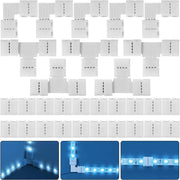 Darrahopens Home & Garden > Lighting > Lighting Accessories RGB LED Strip Connector Kit 30pcs 4Pin 10mm Solderless for SMD 5050 with 20 Gapless 5L 5T Contacts