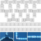 Darrahopens Home & Garden > Lighting > Lighting Accessories RGB LED Strip Connector Kit 30pcs 4Pin 10mm Solderless for SMD 5050 with 20 Gapless 5L 5T Contacts