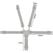 Darrahopens Baby & Kids > Strollers > Stroller & Pram Accessories Adjustable 5-Point Safety Harness for Child Seats and Strollers, Gray - Compatible with Most Brands