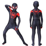 Spider-Man Into the Spider-Verse Children's Costume Miles Morales Cosplay Adult H -in black 160cm