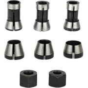 Darrahopens Tools > Power Tools > Power Drills & Accessories Milling Chuck - Set of 6, Countersunk Collet (6 mm, 6.35 mm, 8 mm), Router Collet, Collet Adapter
