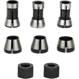Darrahopens Tools > Power Tools > Power Drills & Accessories Milling Chuck - Set of 6, Countersunk Collet (6 mm, 6.35 mm, 8 mm), Router Collet, Collet Adapter