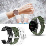 Watch Band 20mm/22mm Checkered Soft Silicone Strap Replacement for Compatible with Garmin Venu SQ/Venu/Vivoactive 3 4/Forerunner 245 Army Green Army Green 20 mm
