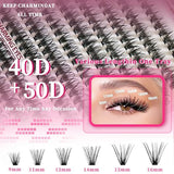 Individual False Eyelashes, Pre-made Cluster Lashes, Eyelash Extension Kit with D-curl for Beginners (30+40+50D)_tfrf